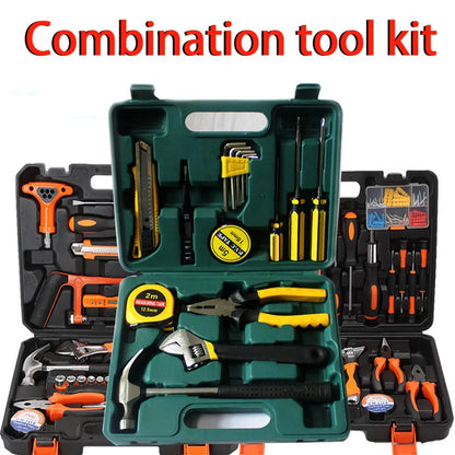 Tools Set General House hold Hand Tool Kit with Plastic Toolbox Storage Case Used to Car repair And home Repair
