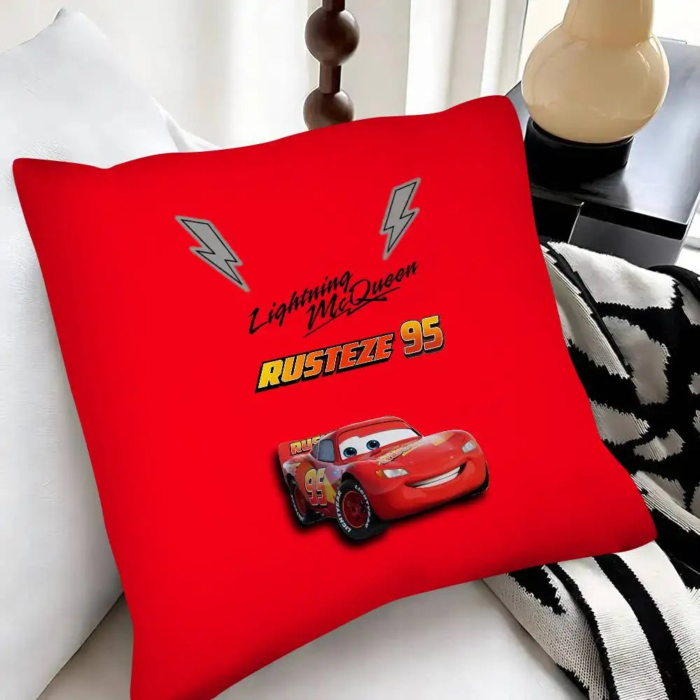 Cartoon Car Lightning McQueen Pillow Case Fashion Square Pillowcase Bedroom Sofa Room Ins Decoration Leisure