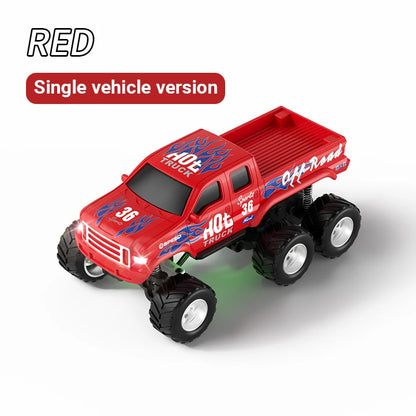 JJRC 1:64 Mini 6-Wheel Alloy RC Offroad Pickup Truck With Trailer & Speedboat Full Proportional Remote Control Car Boys Gift Toy