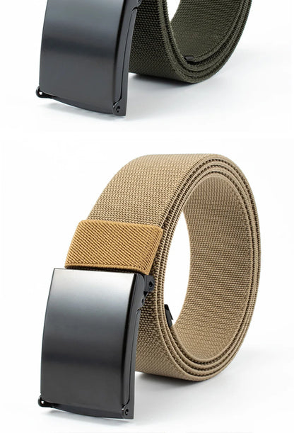Men's Belt Nylon Tactical Belt Metal Buckle Woven Elastic Belt Outdoor Training With Pants Jeans Belt Leisure Woven Belts Unisex