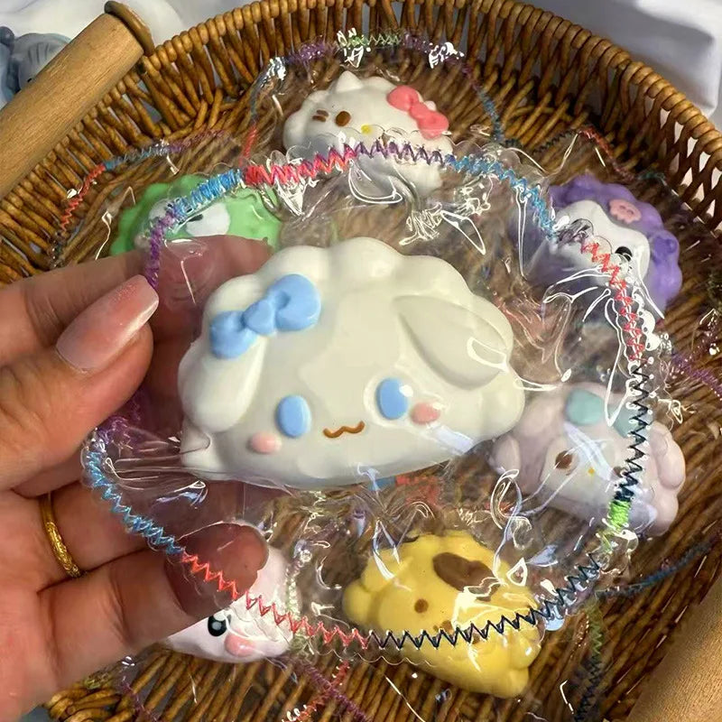 Hello Kitty Silicone Pinch Anime Figures Cartoon Dumplings Series Le Cream Slurry Stress Relief Squeeze Toys Decompression Gift