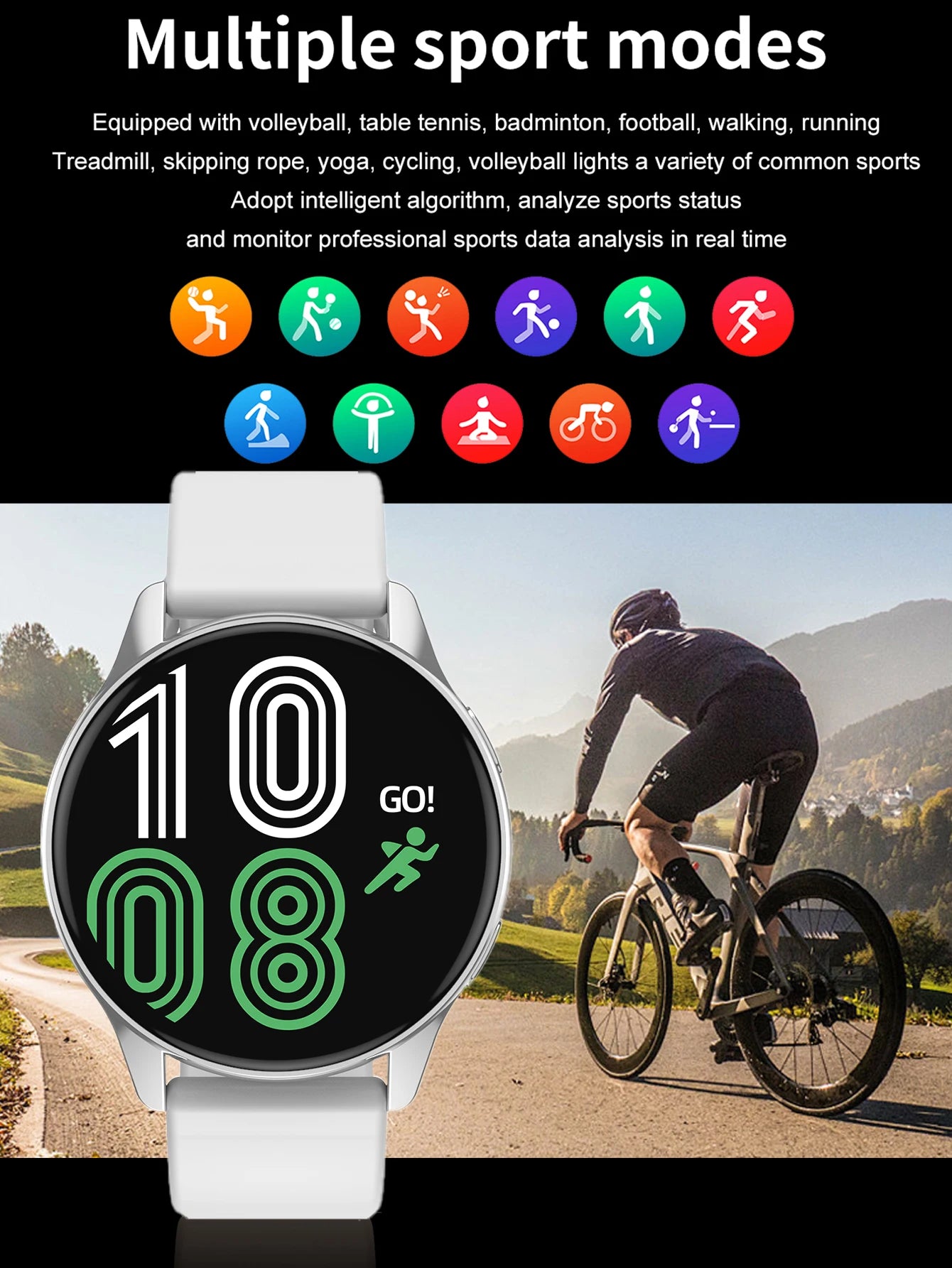 Smart Watch HD Touch Screen Heart Rate Sleep BP Health Monitoring For Android&IOS Phone BT Call Sport Smartwatch For Men Women