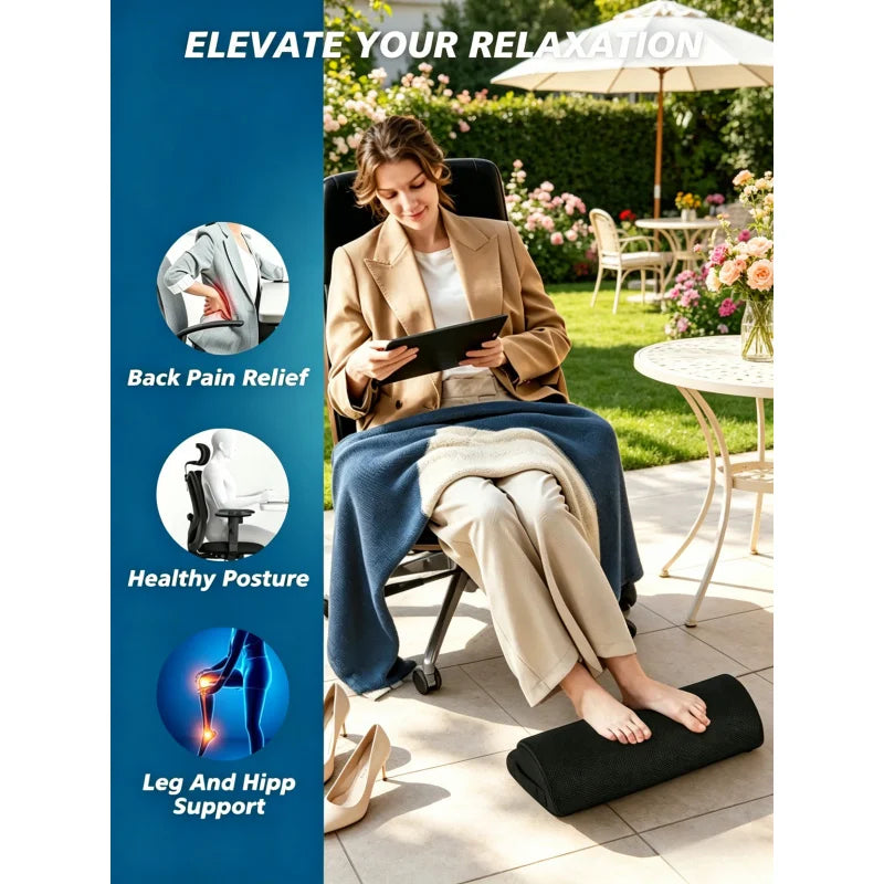 All-Day Comfort Memory Foam Leg Elevation Foot Pillow, Non-Slip Under Desk Foot Rest Stool, Reduce Swelling Foot Support for Hom