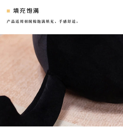 10/30CM Cute White Black Cat Plush Toys Soft Pillow Kawaii Kitten Cat Cartoon Stuffed Animals Cushion Decoration Pendant Gift