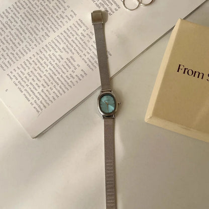 Simple Brand Women Watch Small Oval Dial Green Ladies Wristwatches Luxury Girl Gift Watch Dropshipping Relojes Para Mujer