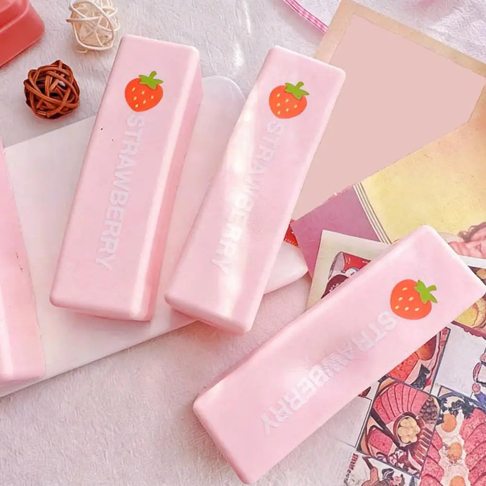 Strawberry Milk Bread Stick Squishies Slow Rising PU Foam Squeeze Stress Toy Moist Scented Bread Doll Soft Venting Toy For Party