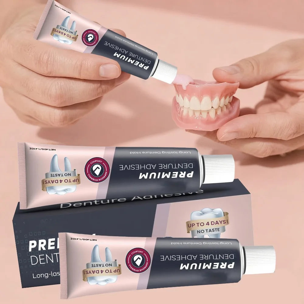 Comfort Denture Adhesives Glue Teeth Care Thermoplastic Denture Silicone Reline Kit Adhesive Cushion Friction Fixed Dentures.