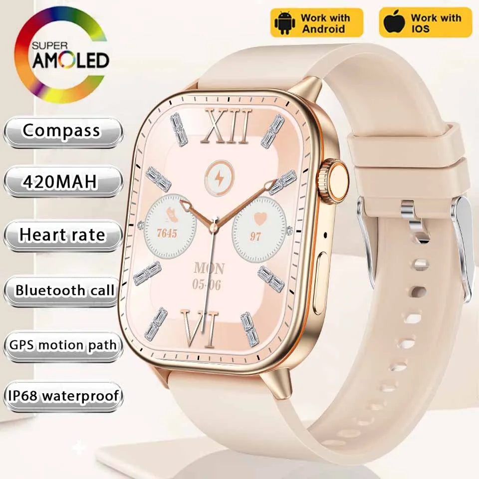 Newly Built-in GPS Sports Fitness Pilates Smart watch Women Fashion Precise Positioning 5ATM Waterproof Bluetooth Call Bracelets