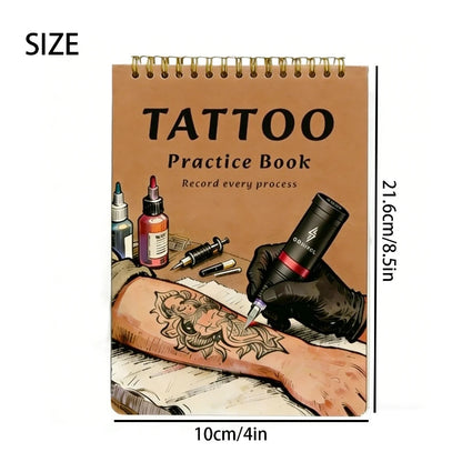 SUANGL Tattoo Practice Skin Book Set-10 Sheets of 1mm Double-side Skin Suitable for Beginners and Studio Students To Practice