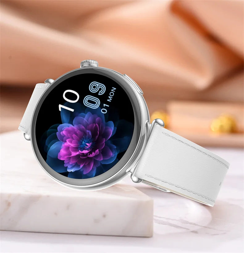 ECG Smart Watches Women 1.32 inch  AMOLED Screen Physical Examination Blood oxygen Pressure Fat Call Health ECG+PPG Smartwatch