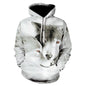2023 Men's Oversized Hoodie 3D Wolf Animals Pattern Ferocious Warrior Fashion Sweatshirt Loose Street Funny Tracksuits Fitness