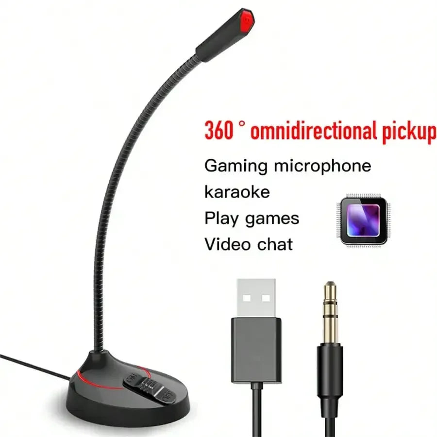 3.5mm or USB Professional Microphone Recording Singing Desktop Computer Games Microphone Omnidirectional Capacitive Microphone