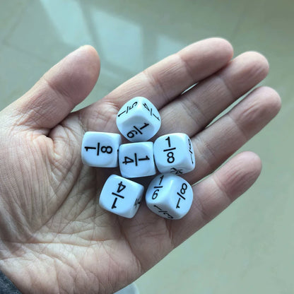 Fraction Dice 16MM Math Practice Learning Toys For Kids Boys Girls Educational Classroom Gifts Students Board Games Accessories