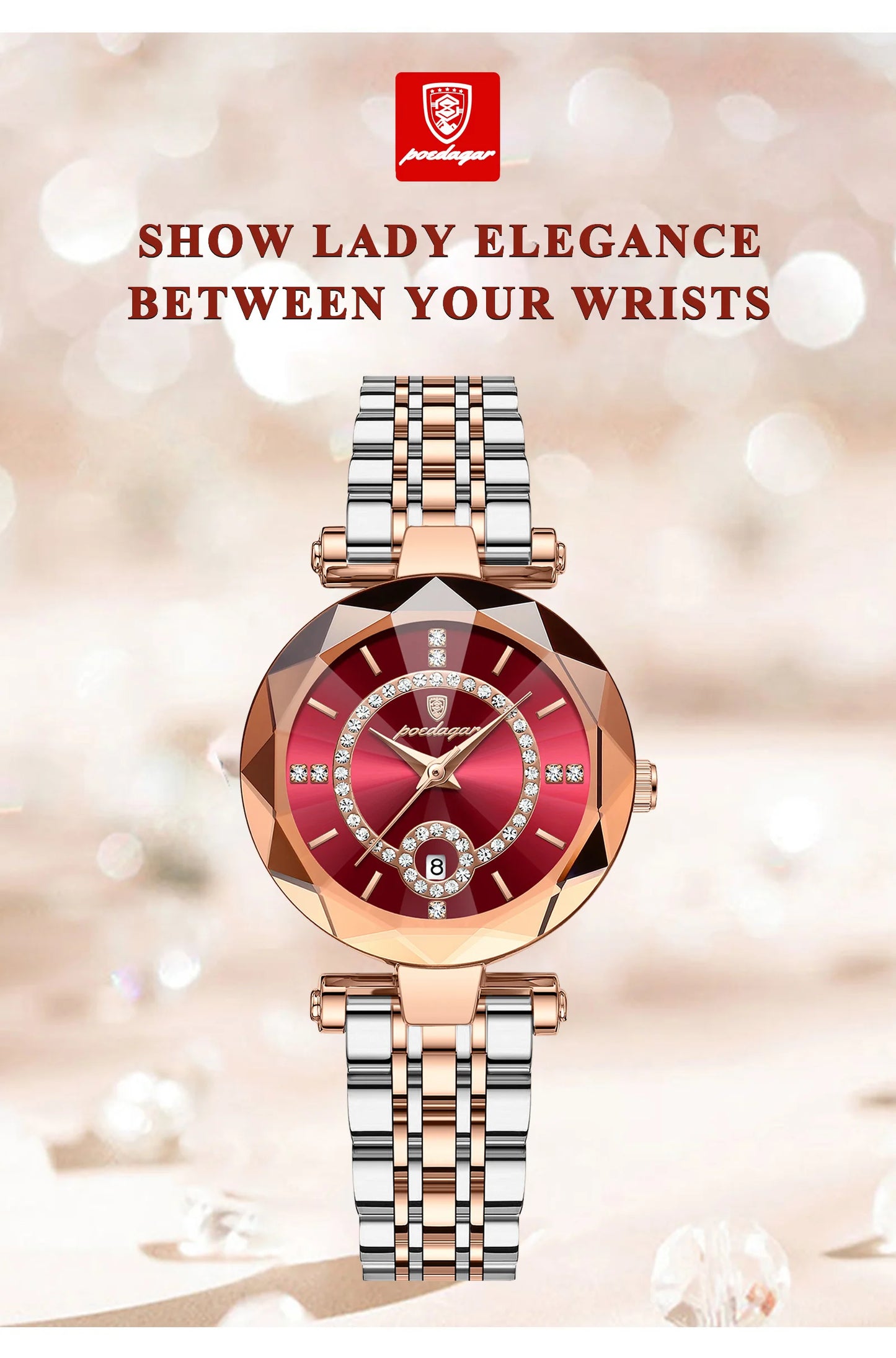 POEDAGAR High Quality Exquisite Wristwatch For Woman Waterproof Stainless Steel Date Quartz Ladies Watch Elegant Women's Watches