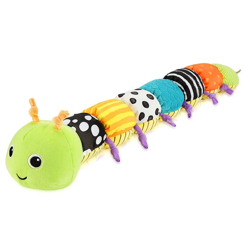 Tummy Time Toys 0-24 Months Baby Musical Stuffed Animal Infant Ruler Design Rattle and Multi-Textures Newborn Toys for Babies
