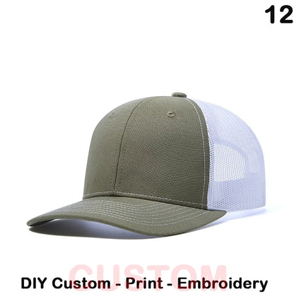 Fedoryn Custom Embroidery Baseball Cap for Men and Women DIY Design Mesh Cap LOGO Print Hat Quality Truck Hat Wholesale Unisex