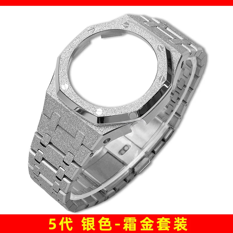 Mod Kit GA-2100 GM2100 Stainless Steel Case&Watch Strap For G-SHOCK Casioak GA2100 GMA-S2100 Replacement Metal Frosted Case Band