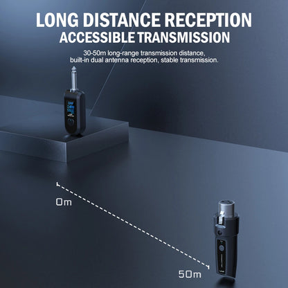Wireless Microphone Transmitter Receiver System UHF XLR Adapter System for Dynamic Microphone Guitar Audio Mixer PA System DGNOG