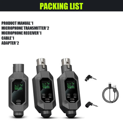FUHAM SO-88 Wireless Microphone Converter XLR Transmitter and Receiver Microphone for Wired to Wireless Dynamic Microphones