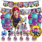 Brawl Stars Happy Birthday Party Supplies Set Cartoon Game Theme Tableware, Paper Plates & Backdrop Decorations for Celebrations