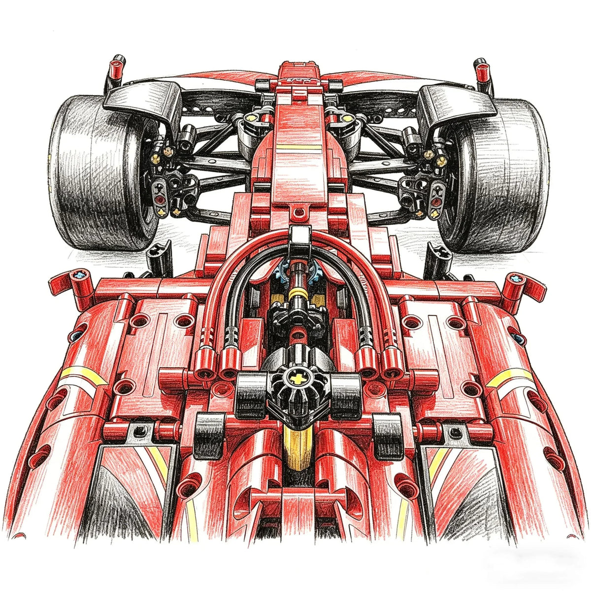 Technical 1361/1639PCS 1:8 Scale SF24 RB20 Race Car Model Assembly Advanced Construction MOC Replica Exclusive Kit Birthday Gift