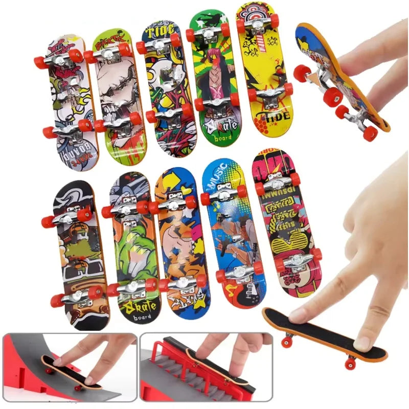 3 PCS Fingerboard Finger Scooter Mini Skateboard Deck Alloy Antistress Tech Bracket Desktop Toys Training Cool Extreme Sport
