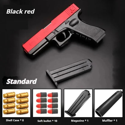 Newest 18 Shell Ejecting Pistol Soft Bullet Toy Gun Children Armas Shoot Outdoor Game Boys Gift