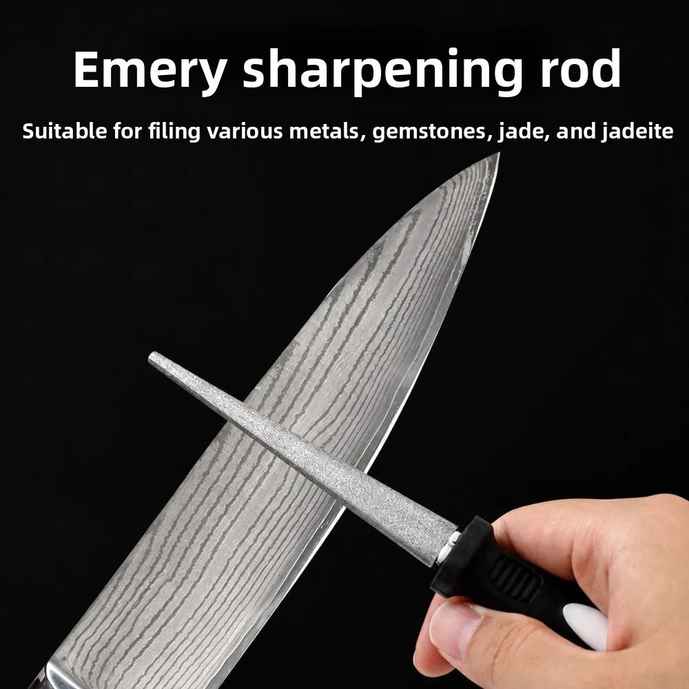 Ergonomic Handle Diamond Grinding Sharpener 1/3/5Pcs Wearproof Curved Flat Design Home Kitchen Blade Maintenance Tool