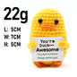 AnimalSeries Positive Energy Cute Duck Crochet Doll Handmade Knitted Decor Ornament with Encouragement Card Mini Desk Decor Gift