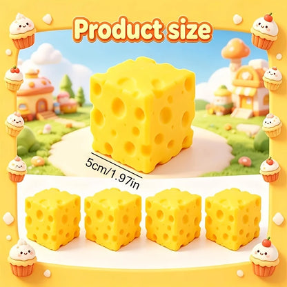 Novelty Cheese Shaped Squeeze Toy Soft Quick Rebound Sensory Gadget Stress Relief Desktop Ornament for Holiday Home Decor