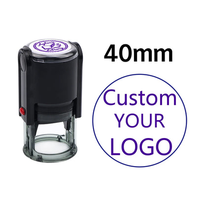 Custom Logo Round Stamp Personalized Image Self Inking Stamper Customized Business Logo Text Stamps-4 Sizes-5 Ink Color Options