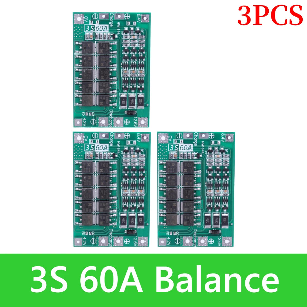 BMS 3S/4S 5A 10A 20A 25A 40A 60A Płytka zabezpieczająca ładowarkę do akumulatorów litowo-jonowych 18650 do wiertarki 12 V z funkcją wzmocnienia/balansu
