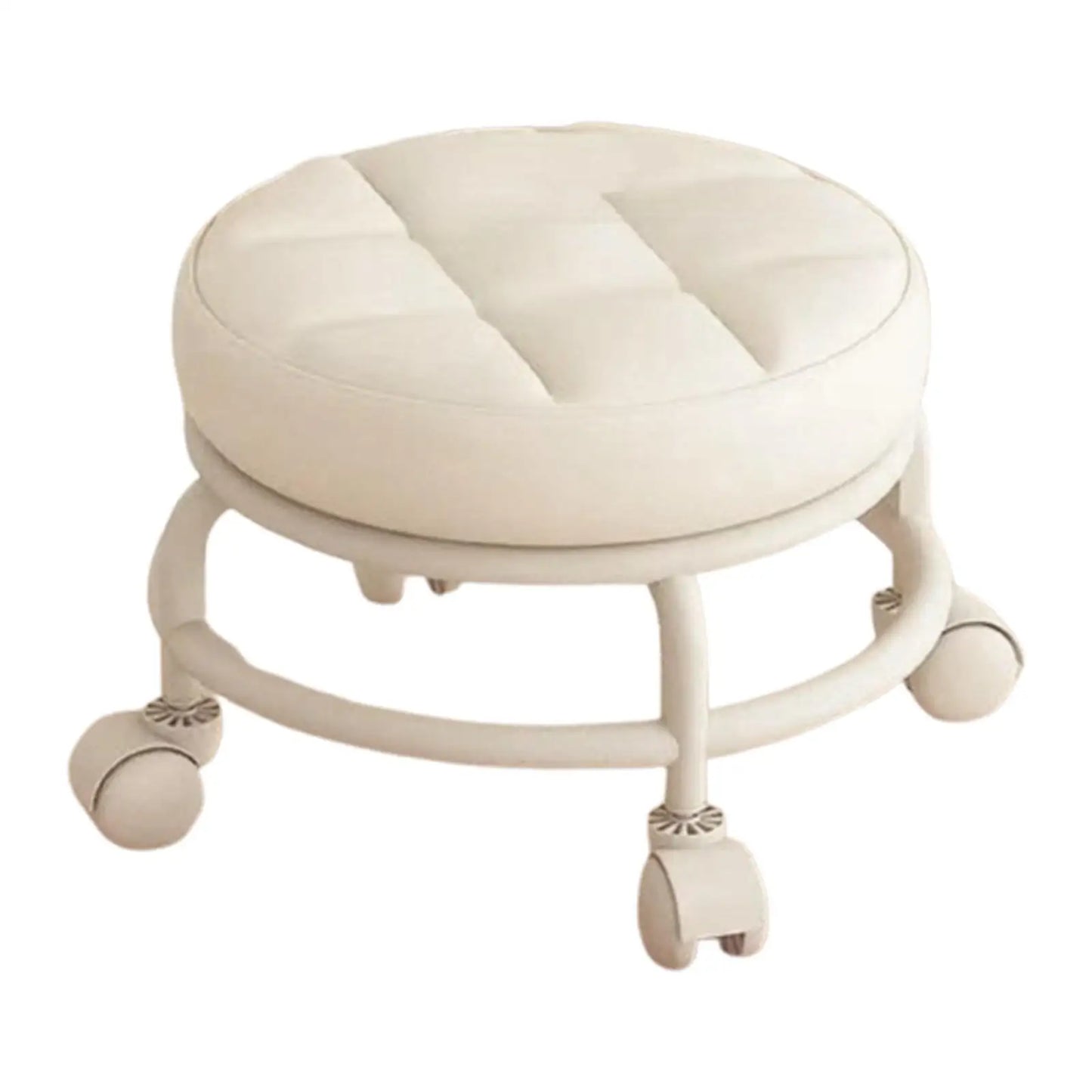 Low Rolling Stool Roller Seat Adults Child Round Foot Rest Low Height with Wheel