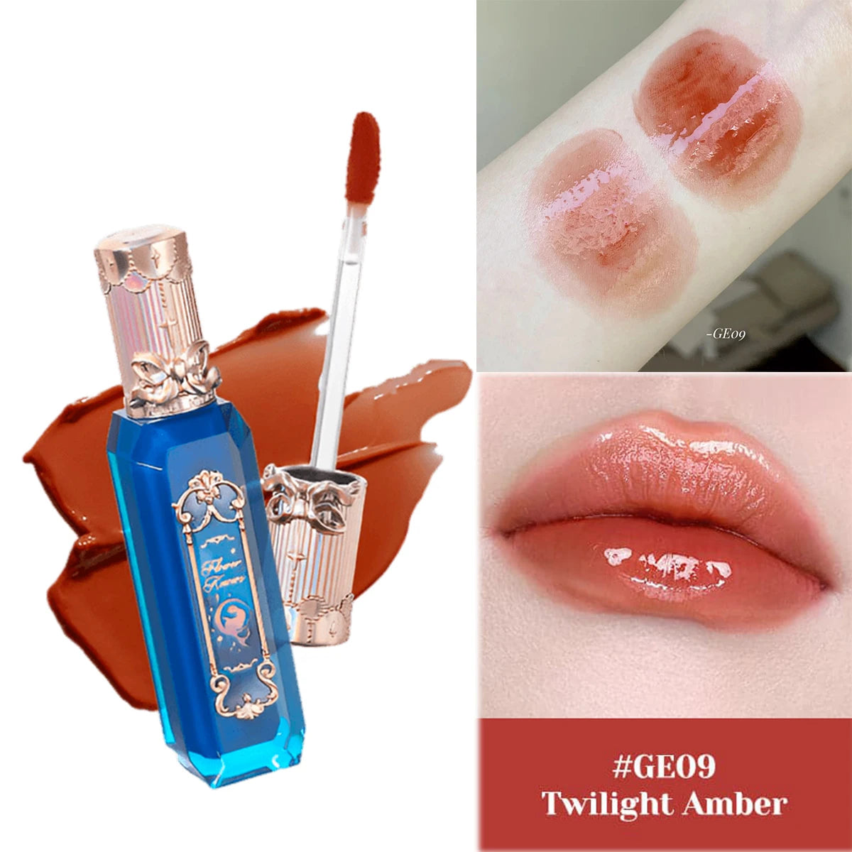 Flower Knows Full Collection Lip Gloss Tinted Lip Oil Vegan Hydrating Lip Makeup for Women Girls Non Sticky Moisturizing Shine