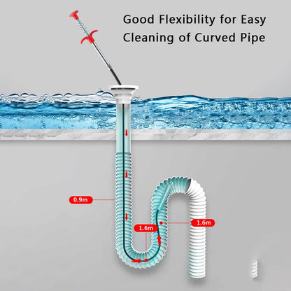160/60cm Sewer Dredge Pipe Four-claw Hook Sewer Dredging Anti-blocking Tool Telescopic Flexible Claw Reusable Cleaner