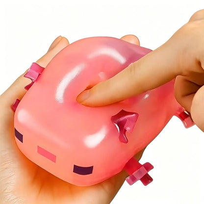 Transparent Cube Axolotl Squishy Toy Maltose Jelly Salamander Fidget Squeeze Slow Rising Stress Relief Sensory Vent Toys Kids.