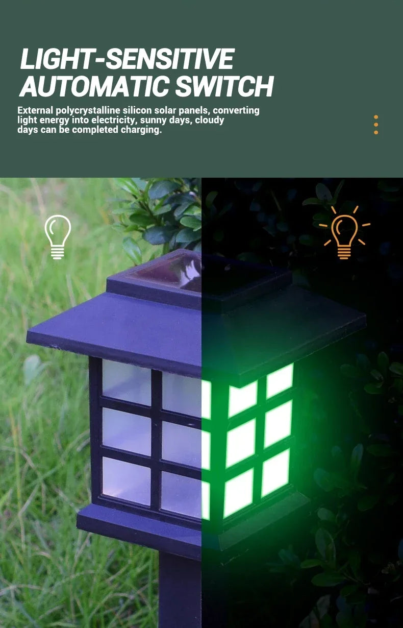 2Pcs Outdoor Solar LED Pathway Lights Walkway Garden Decor Street Lamp for Landscape Yard Patio Driveway Festival Lighting