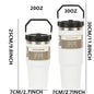 20/30oz Vacuum Insulated Tumbler with Lid: Stainless Steel Portable Cup with Dazzling Tote Handle for Hot & Cold Drinks