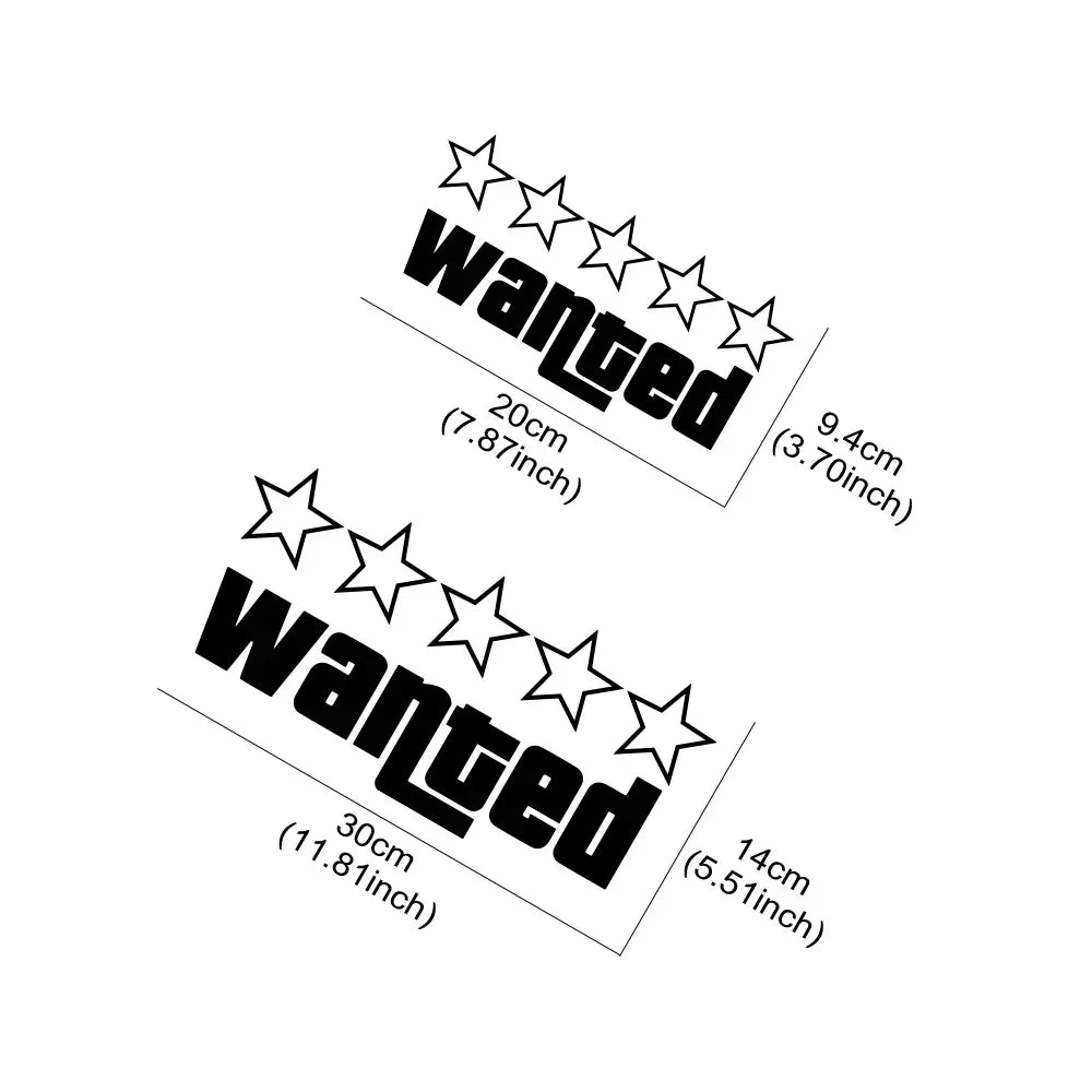 Wanted Reflective Laser Car Funny Stickers Auto Vinyl Film Decals For Car Bumper Windows Motorcycle Laptop Walls