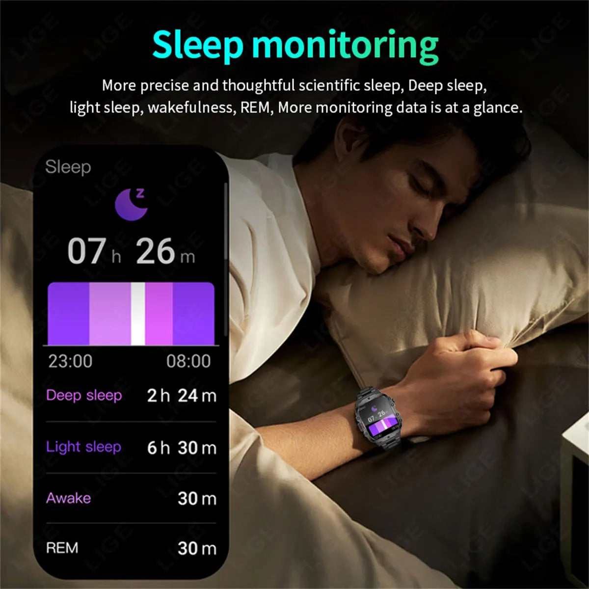 LIGE 2025 dla Xiaomi Wojskowy Smartwatch Męski IP68 5ATM Zewnętrzny Sportowy Monitor Fitness i Zdrowia 1.81 Cala Rozmowy BT Smartwatch