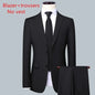 High Quality Men Solid Color Business - Stylish Handsome Groom Best Man Wedding Dress 3/2/1 Single Piece Optional