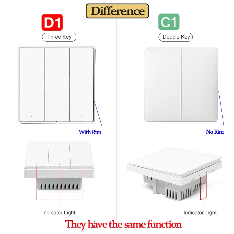 Aqara Smart Wall Switch D1 ZigBee Light Switch Button Smart Home Remote Control Fire Wire With /NO Neutral For Mi Home Homekit
