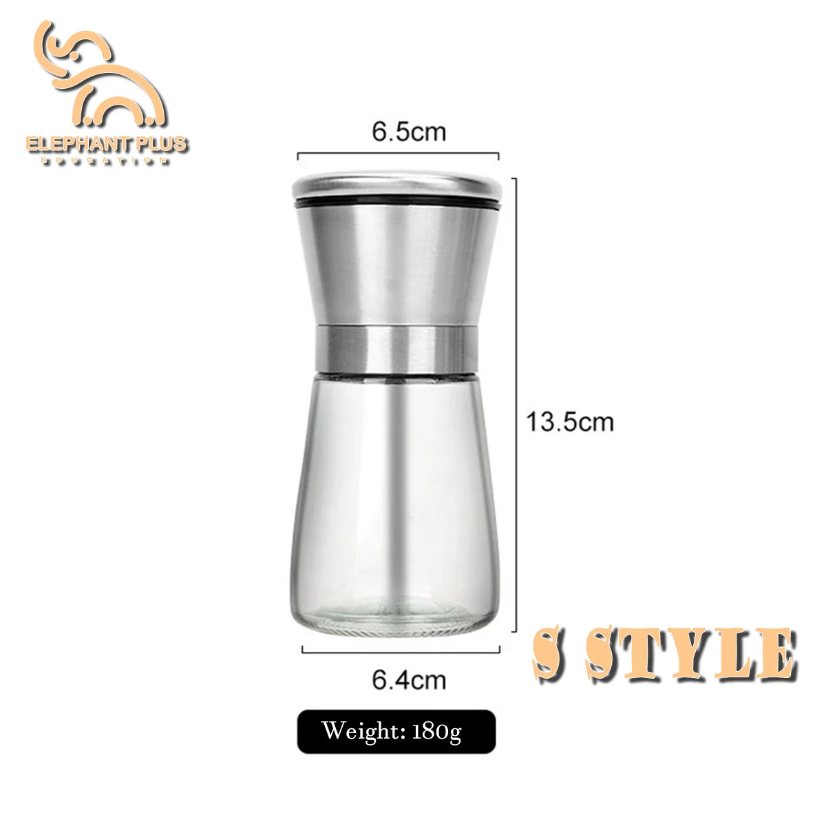 180ML Pepper Grinder Glass Spice Bottle Salt Pepper Mill Manual Spice Grinder Mill Household Kitchen Gadgets