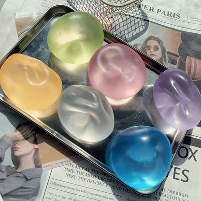 6cm Coconut Oil Stress Ball Shapeable Squeeze Ball Non-Bounce Fidget Toy ASMR Sensory Anti-Stress Festival Gift