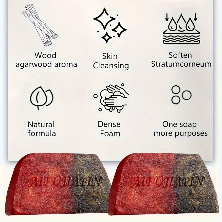 1/2/4/6pcs Handmade Whitening Sandalwood Men'S Soap, Deeply Cleanses The Body, Moisturizes The Face, And Is Gentle And Shiny