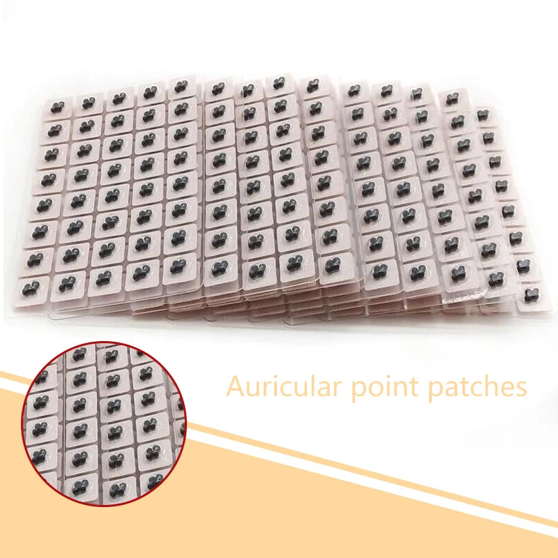 400patches Ear Care Seeds Acupuncture Auricular Disposable Ear Stickers Massage Therapy Needle Patch Auricular Auriculotherapy