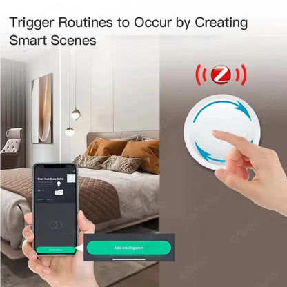 Tuya ZigBee Smart Knob Switch Wireless Scene Button Rotatable Dimmer Controller Switch Intelligent Automation Linkage Remoter