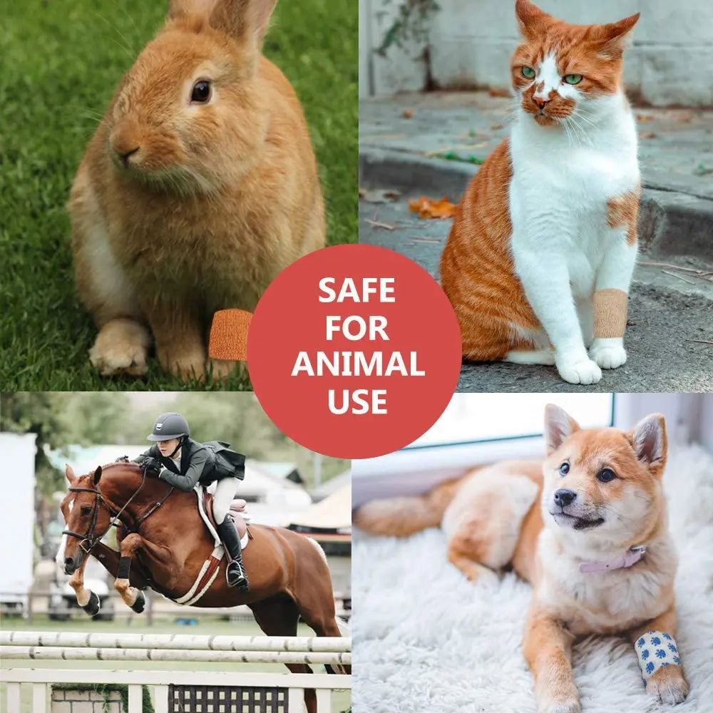 24 Pieces Self Adhesive Bandage Wrap Breathable Vet Wrap Cohesive Bandage First Aid for Pets Athletic Elastic Self Adherent Wrap