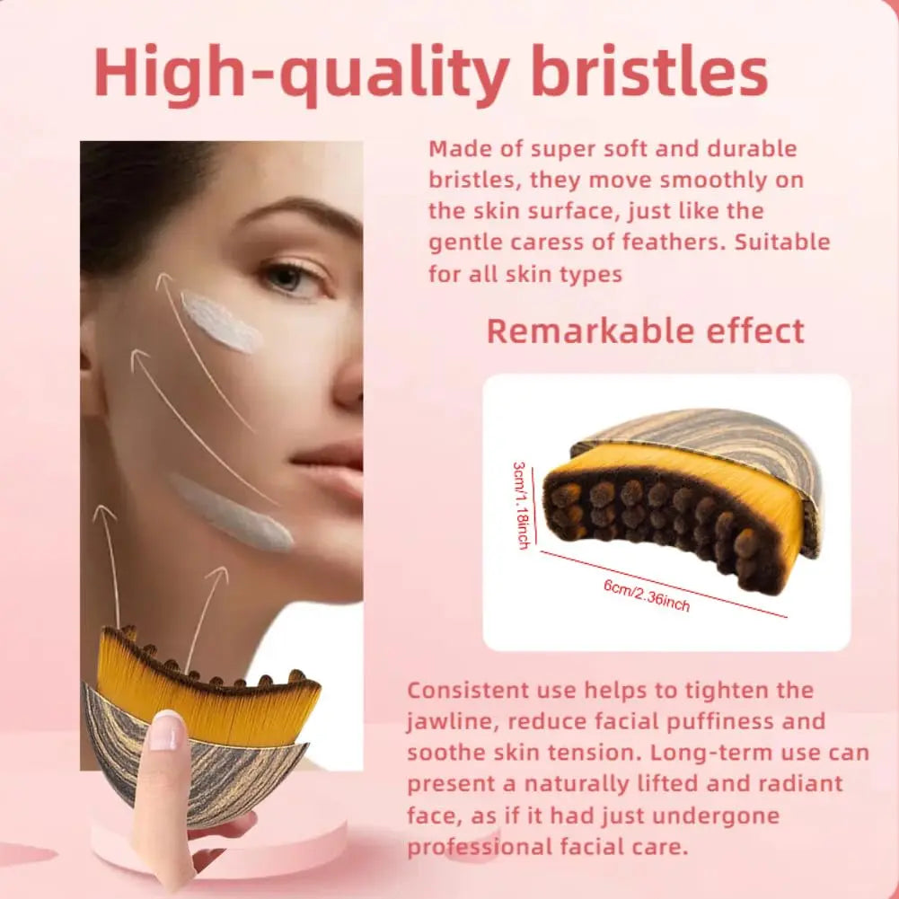 Ergonomic Contour Facial Brush Manual Lymphatic Drainage Massager Soft Bristles for Facial Cleansing And Shaping