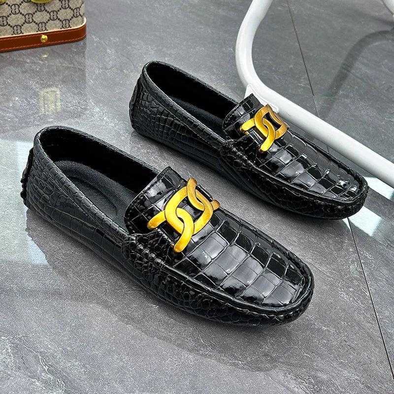 Man Shoes Leather Casual Shoes for Man Luxury Hand Sewn Fashion Flats Summer Breathable Outdoor Male Slip on Loafers Designer